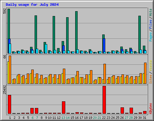 Daily usage for July 2024