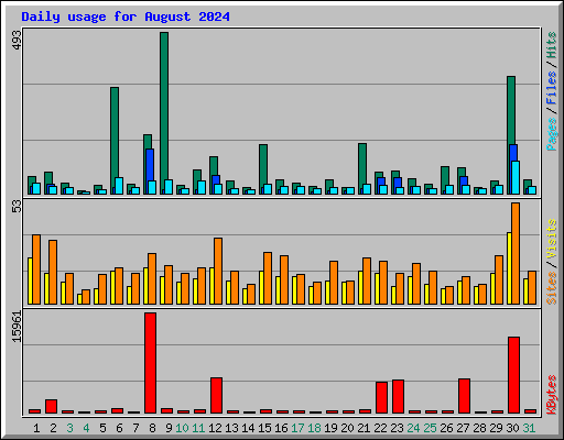 Daily usage for August 2024
