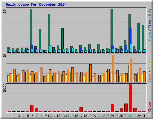 Daily usage for December 2024